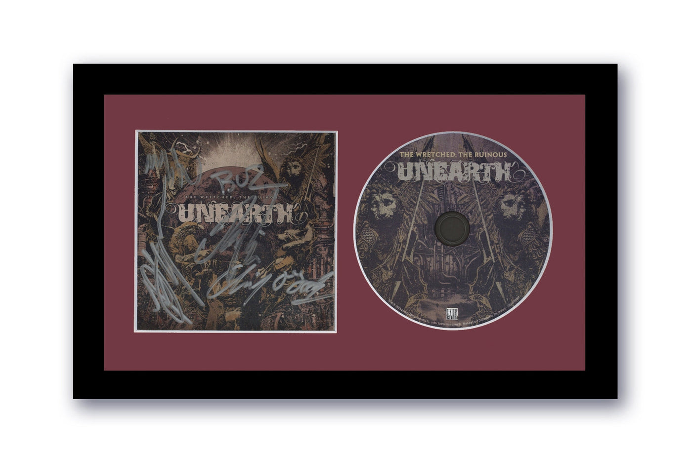 Unearth Signed 7x12 Custom Framed CD The Wretched The Ruinous Autographed ACOA 2