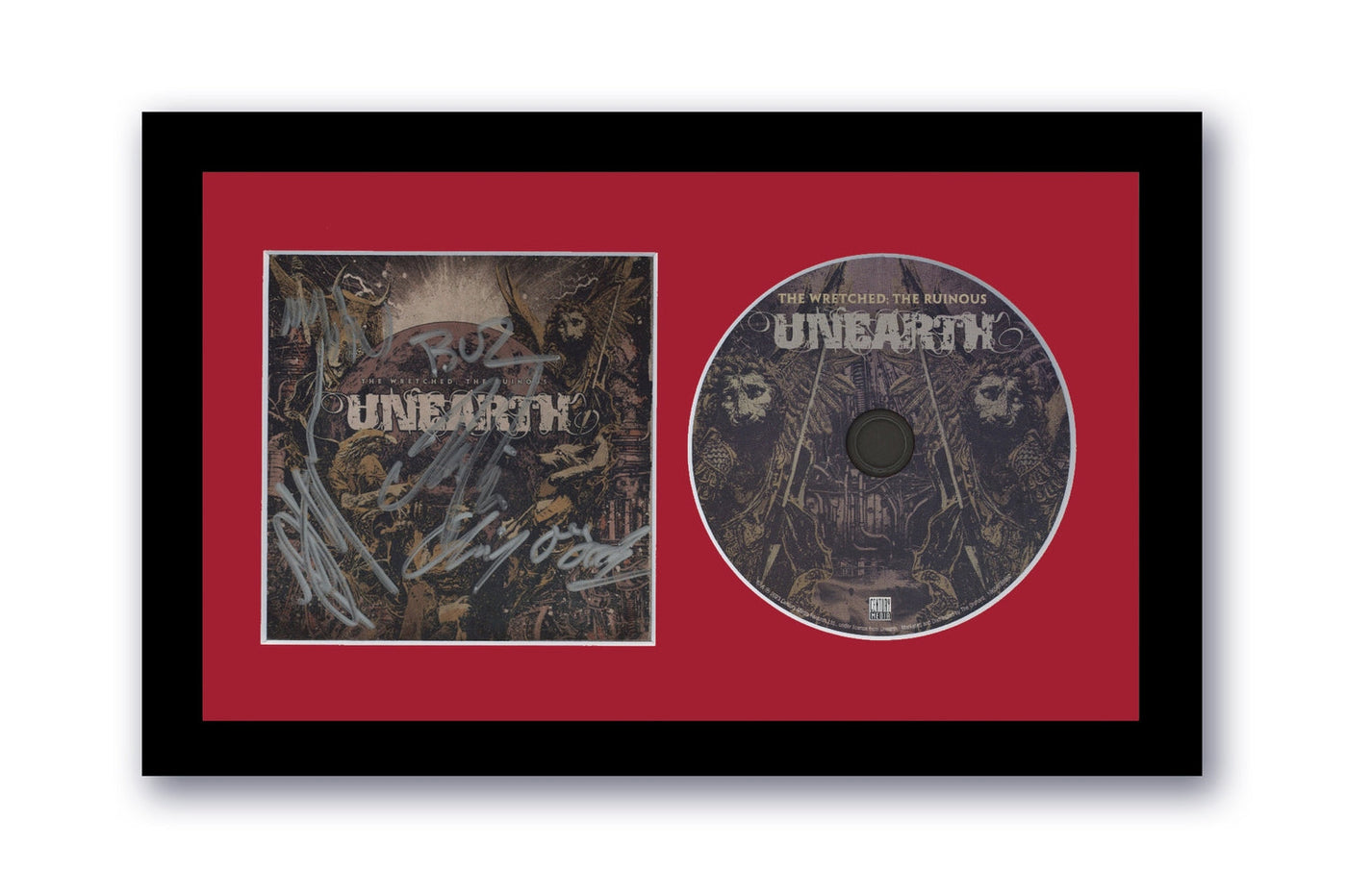 Unearth Signed 7x12 Custom Framed CD The Wretched The Ruinous Autographed ACOA 3