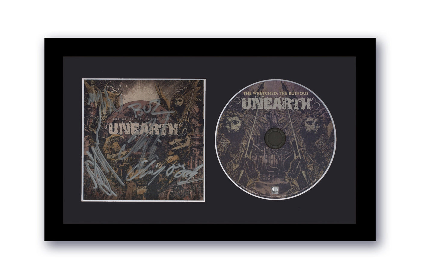 Unearth Signed 7x12 Custom Framed CD The Wretched The Ruinous Autographed ACOA 4