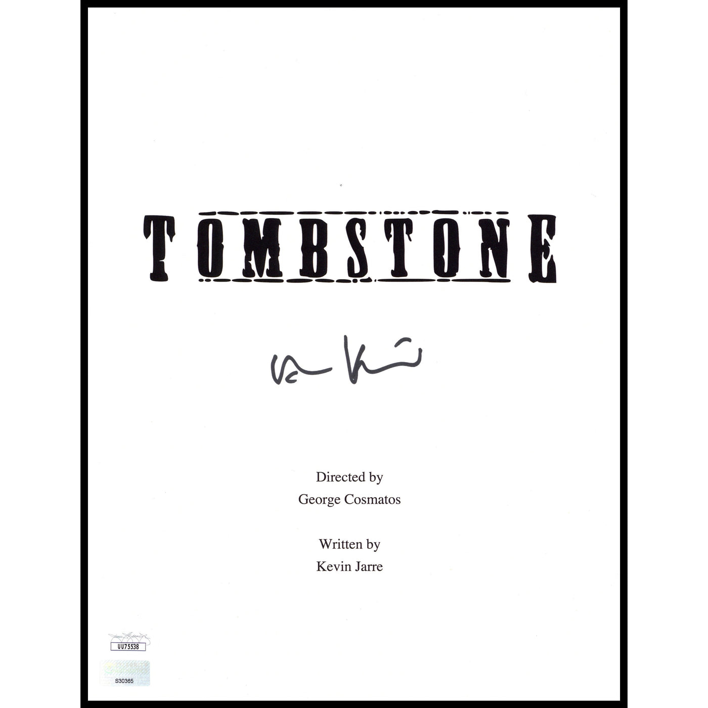 Val Kilmer Signed Movie Script Cover Tombstone Doc Holliday Autographed JSA COA
