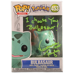 Image of Veronica Taylor Voice Of Ash Signed Pokemon Bulbasaur Funko Pop JSA COA