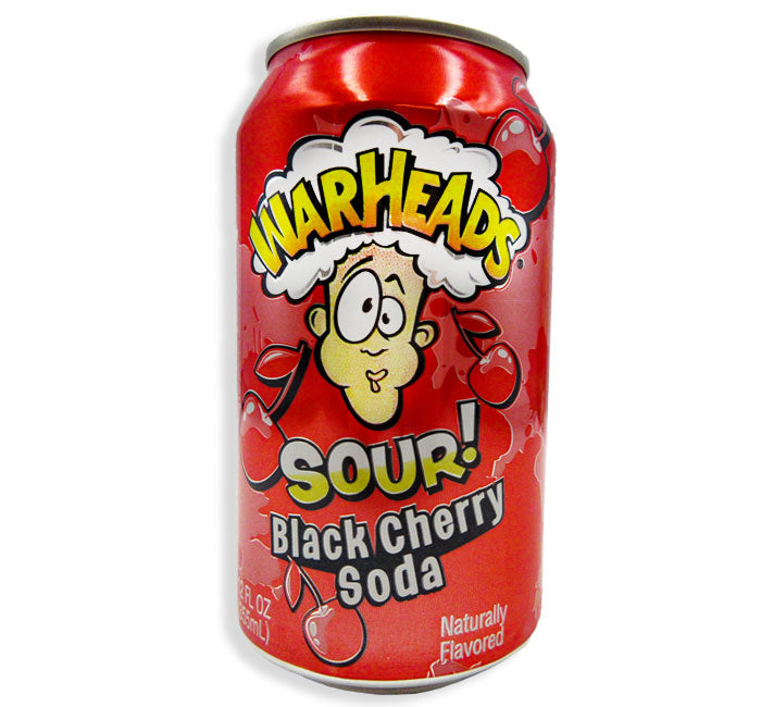 Warheads Sour Soda Can, 1 Can (Black Cherry)