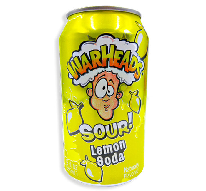 Warheads Sour Soda Can, 1 Can (Lemon)