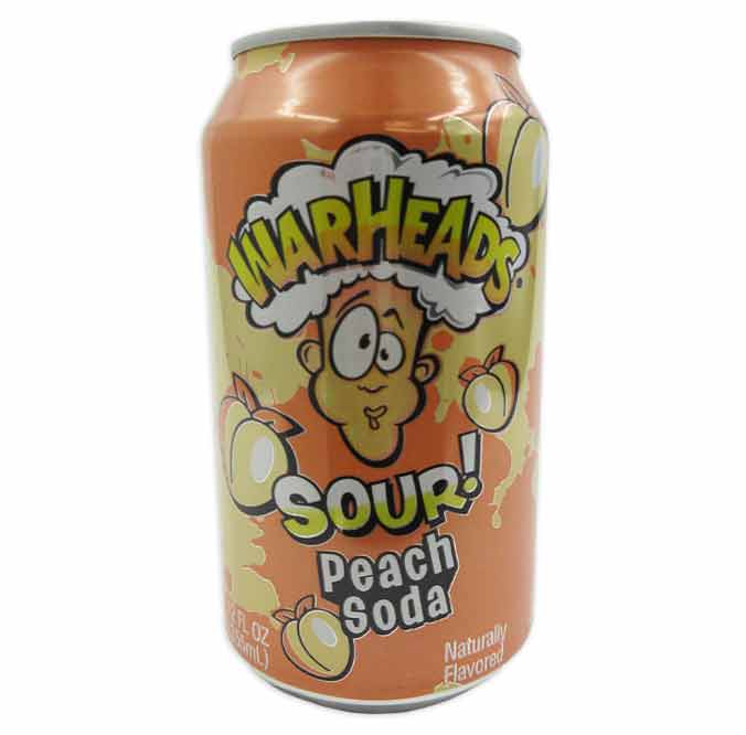 Warheads Sour Soda Can, 1 Can (Peach)