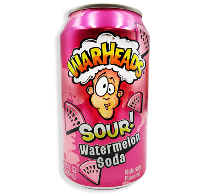 Warheads Sour Soda Can, 1 Can (Watermelon)