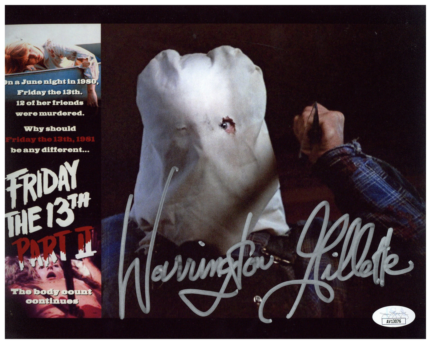 Warrington Gillette Signed 8x10 Photo Friday the 13th Jason Voorhees Autographed JSA