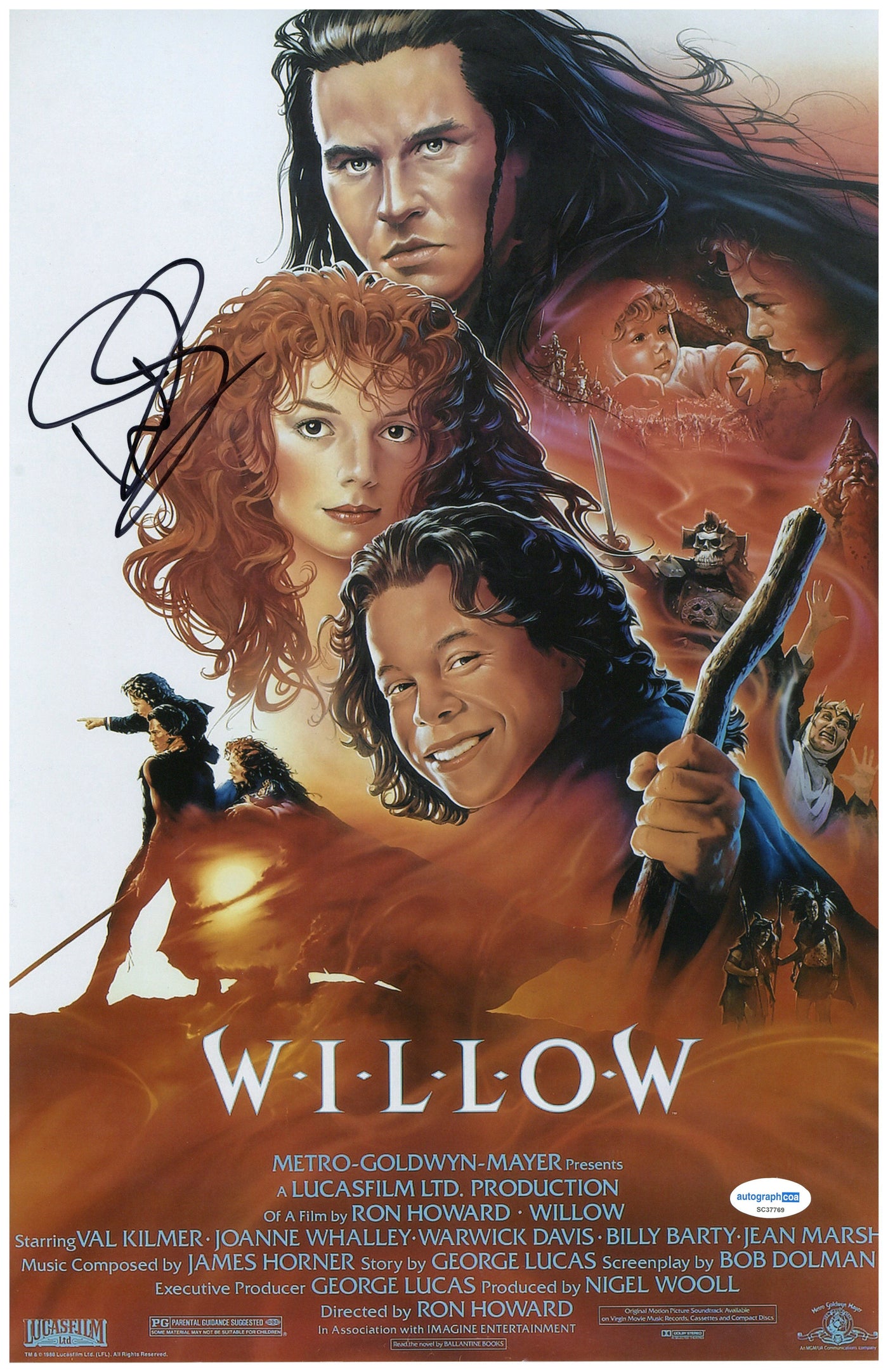 Warwick Davis Signed 11x17 Photo Willow Autographed AutographCOA