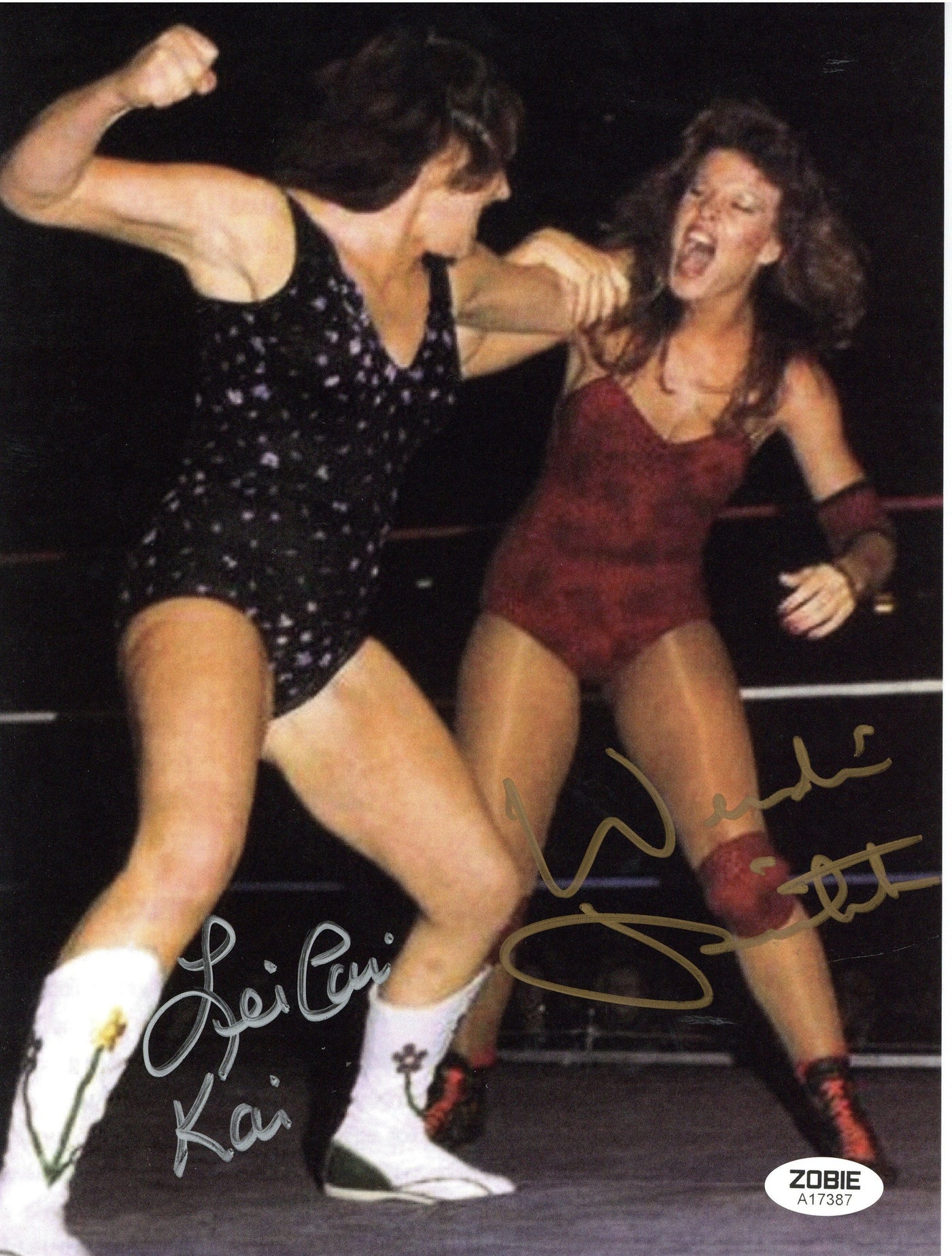 Wendy Richter & Leilani Kai Signed 8.5x11 Photo WWF WRESTLEMANIA Autograph Zobie