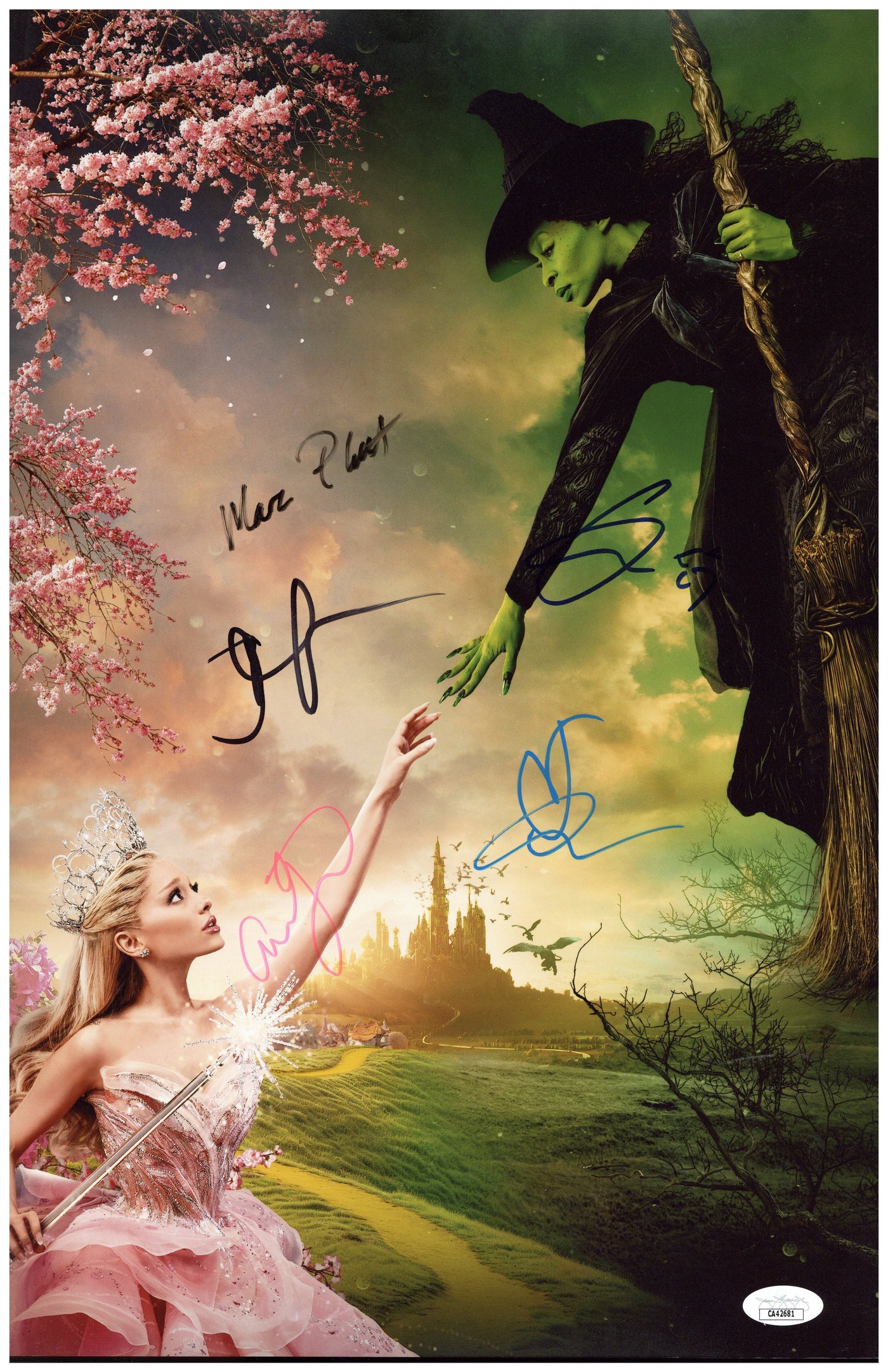 Wicked Cast Signed 11x17 Photo Ariana Grande Cynthia Erivo Autographed JSA COA