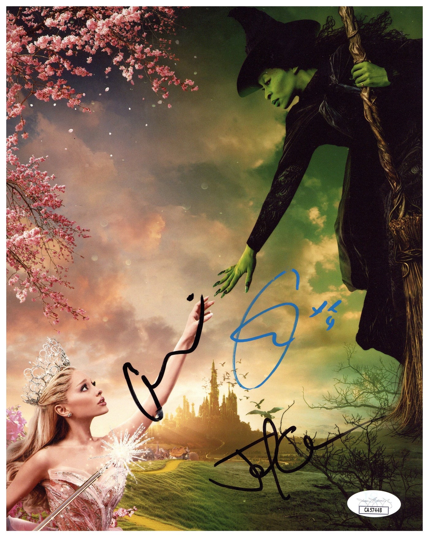 Wicked Cast Signed 8x10 Photo Ariana Grande Cynthia Erivo Jon M. Chu JSA COA