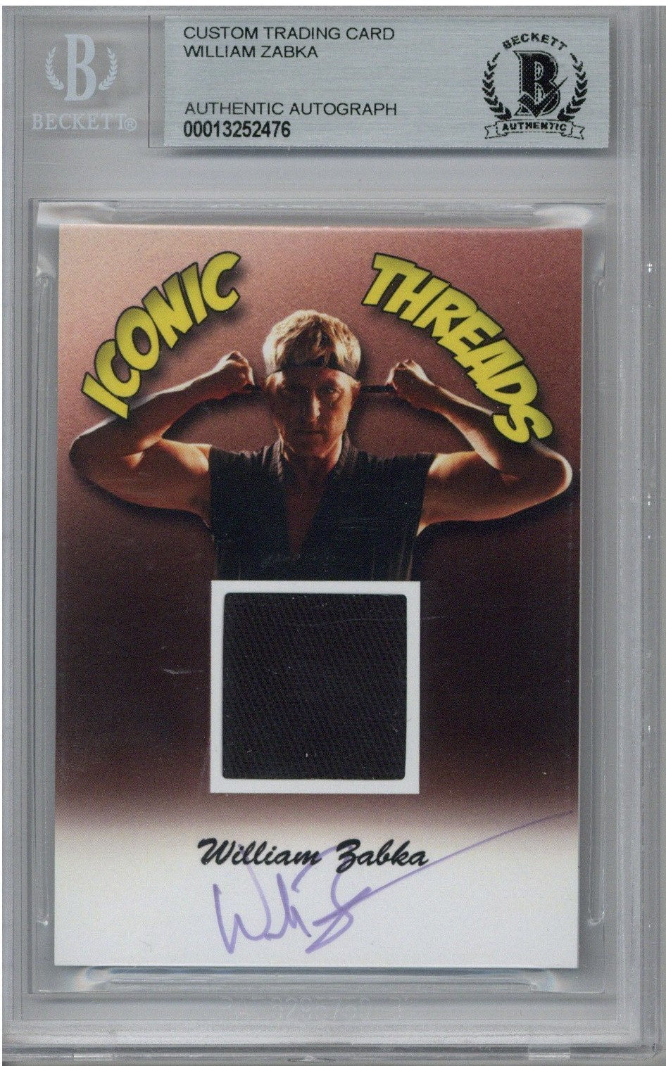 William Zabka Signed Iconic Threads Trading Card BAS Authenticated