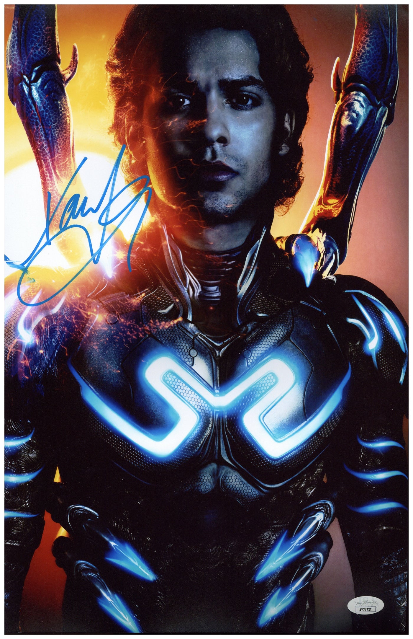 Xolo Maridueña Signed 8x10 Photo Blue Beetle Autographed JSA COA