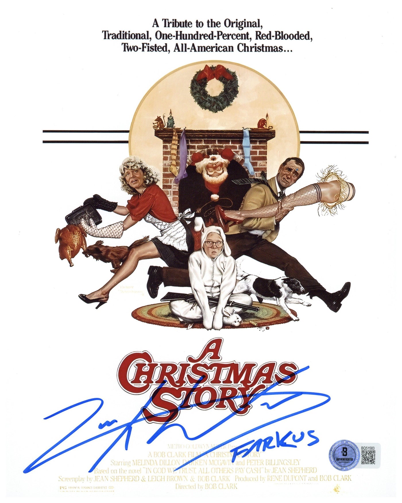 Zack Ward Signed 8x10 Photo A Christmas Story Autographed BAS COA