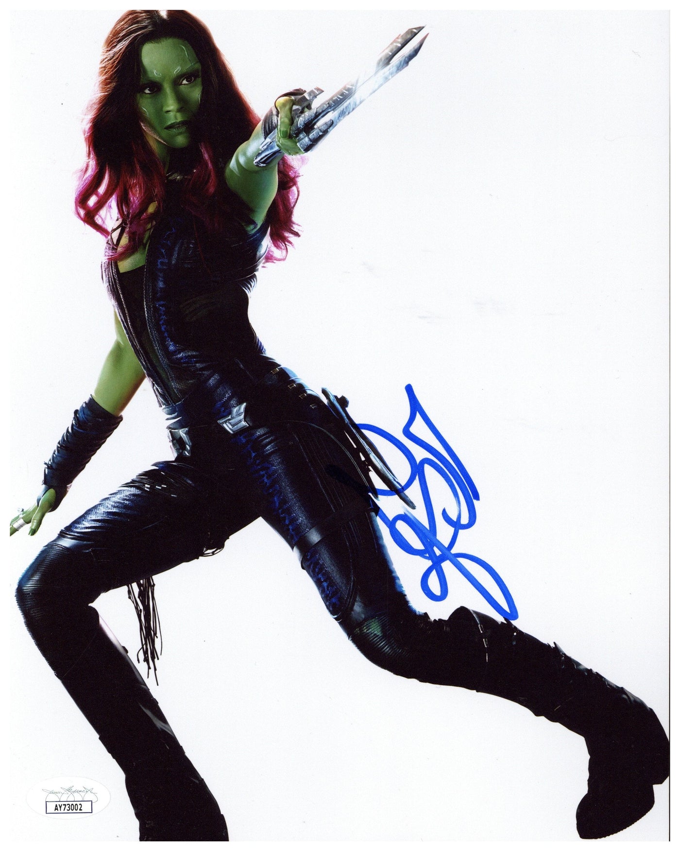 Zoe Saldaña Signed 8x10 Photo Guardians of the Galaxy Gamora Autographed JSA