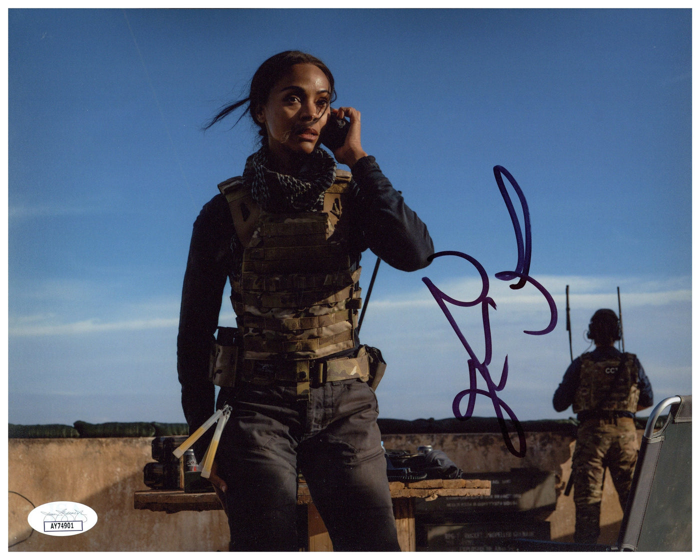 Zoe Saldaña Signed 8x10 Photo Special Ops: LionessAutographed JSA COA