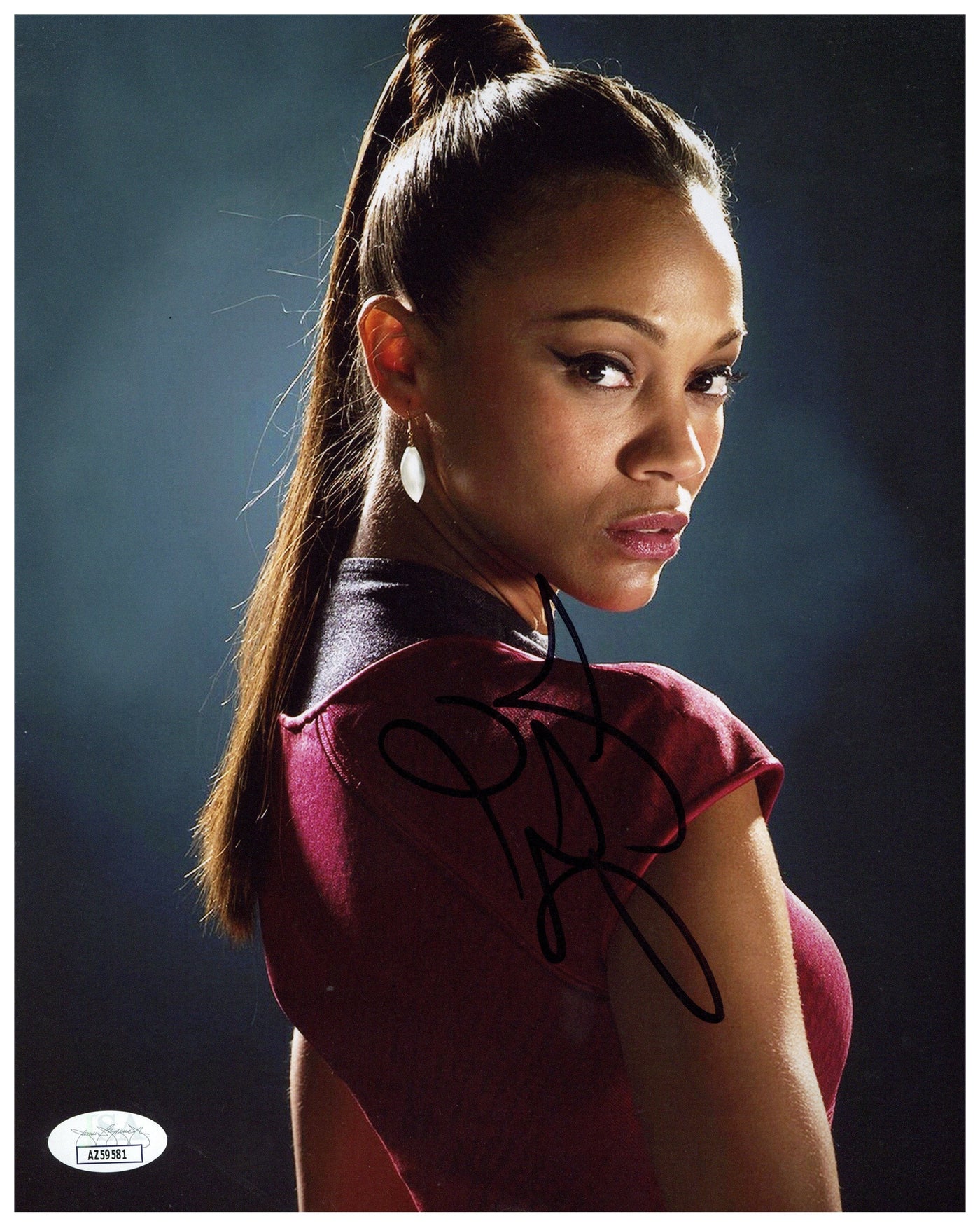 Zoe Saldaña Signed 8x10 Photo Star Trek Autographed JSA COA 2