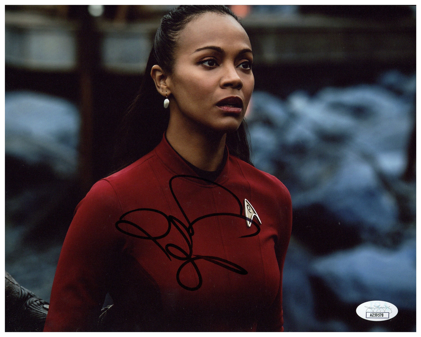 Zoe Saldaña Signed 8x10 Photo Star Trek Autographed JSA COA