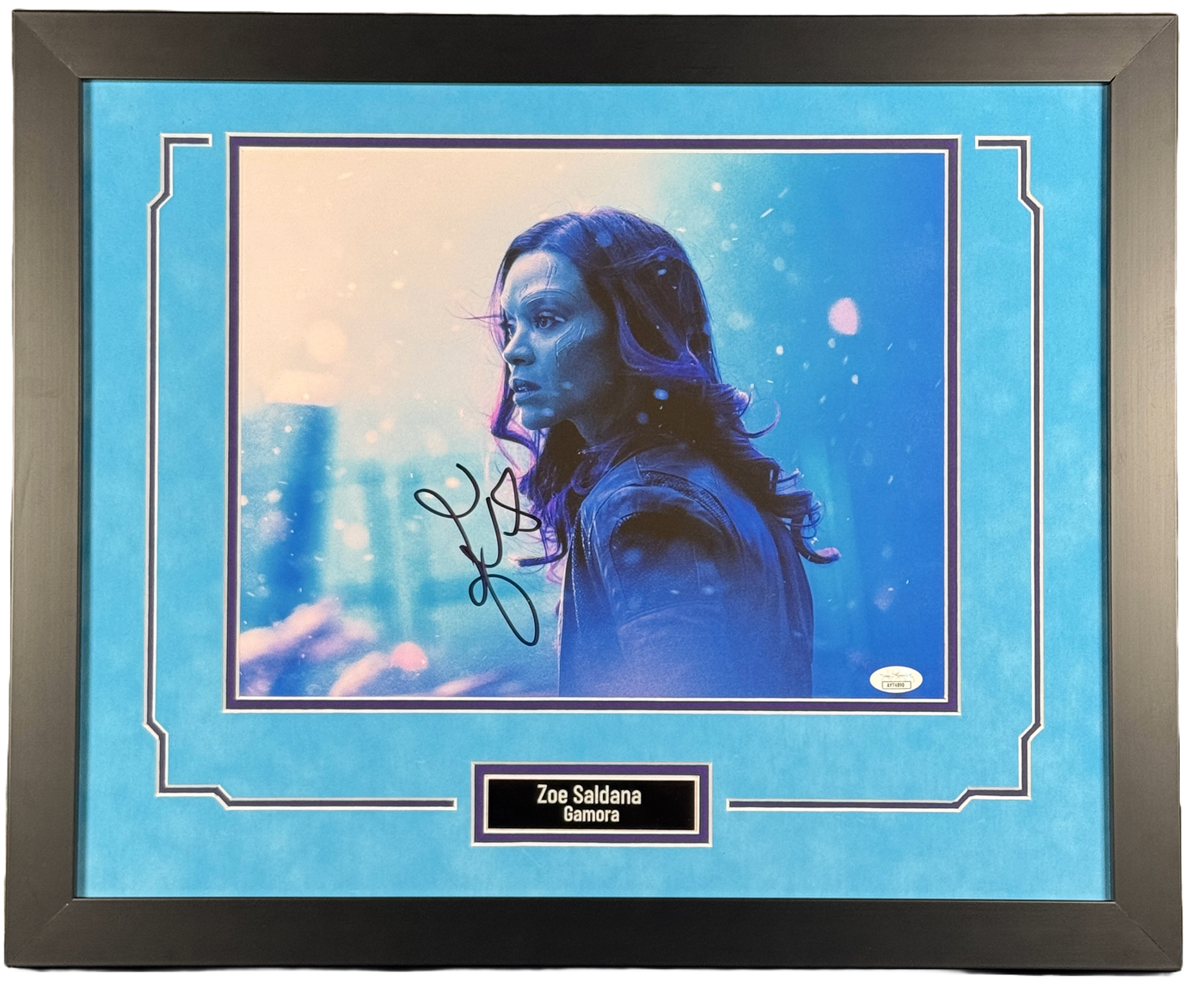 Zoe Saldaña Signed Framed 11x14 Photo Guardians of the Galaxy Gamora Autographed JSA COA