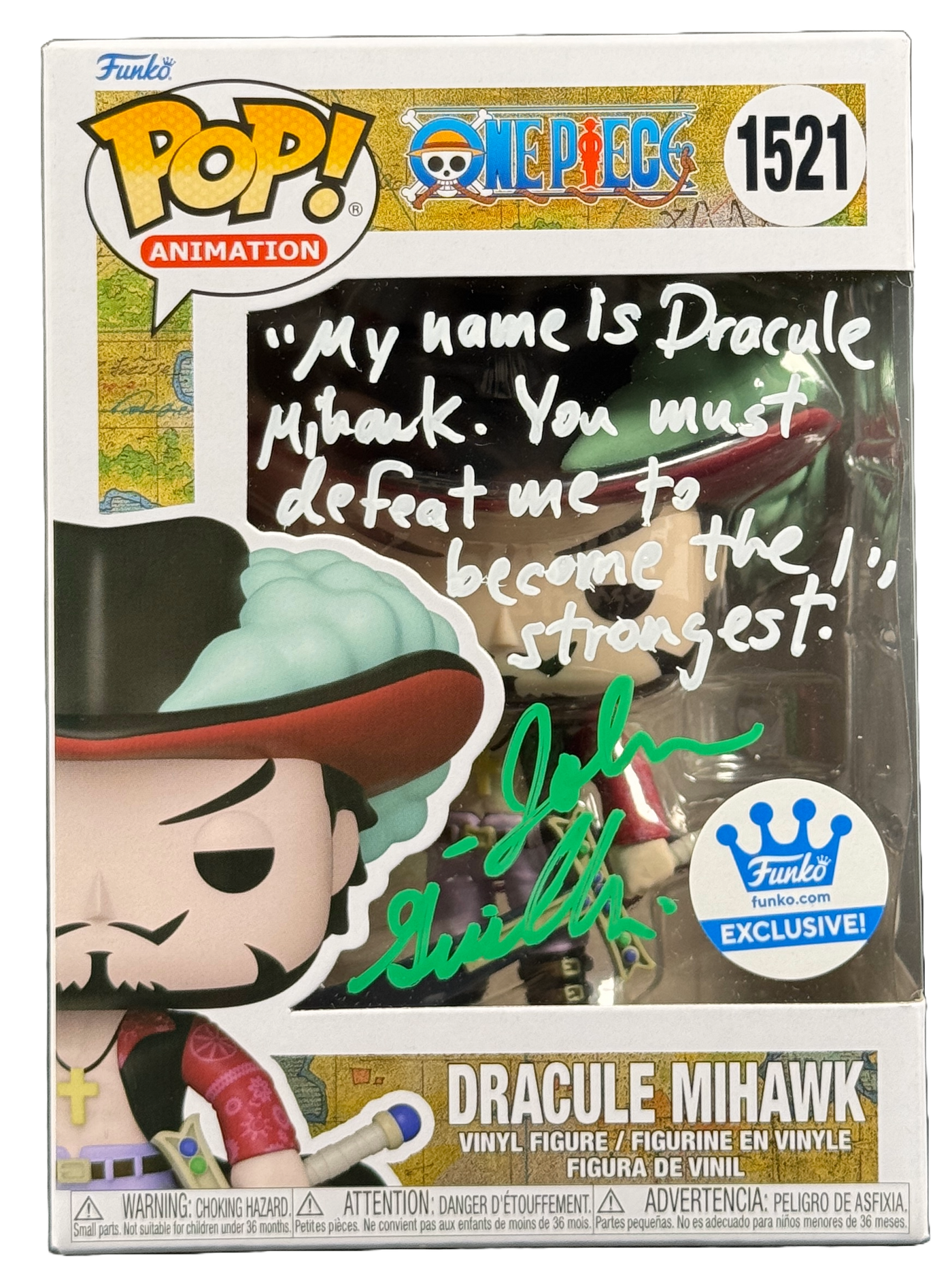 John Gremillion Signed One Piece Dracule Mihawk Funko Pop Autographed JSA COA