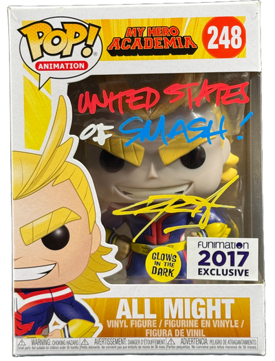 Christopher Sabat Signed My Hero Academia All Might Funimation Funko Pop JSA COA