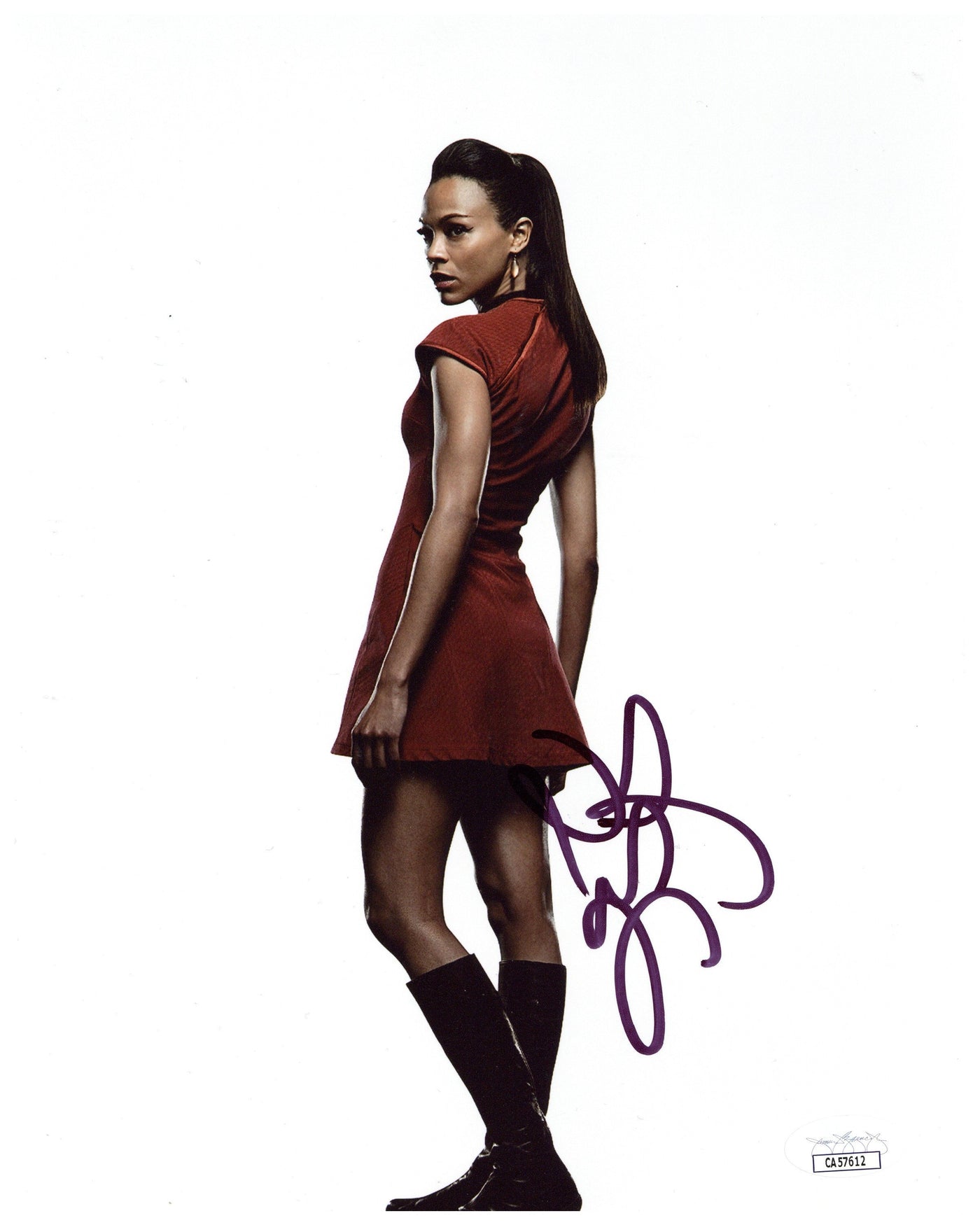 Zoe Saldaña Signed 8x10 Photo Star Trek Autographed JSA COA