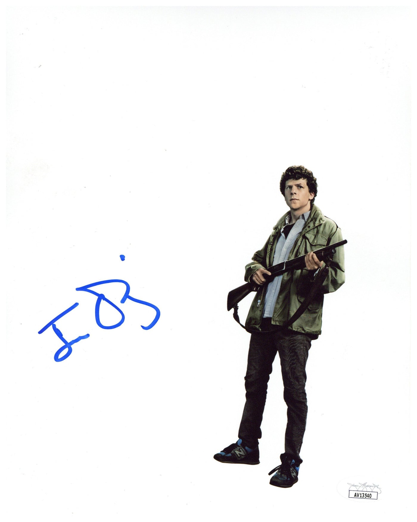 Jesse Eisenberg Autograph 8x10 Photo Zombieland Signed JSA COA