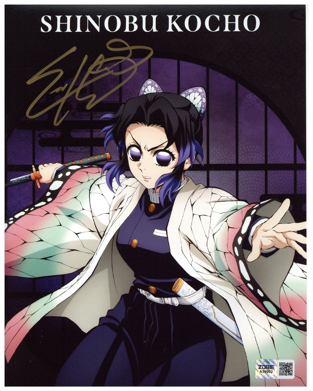 Erika Harlacher Signed 8x10 Photo Demon Slayer Shinobu Autographed Zobie COA