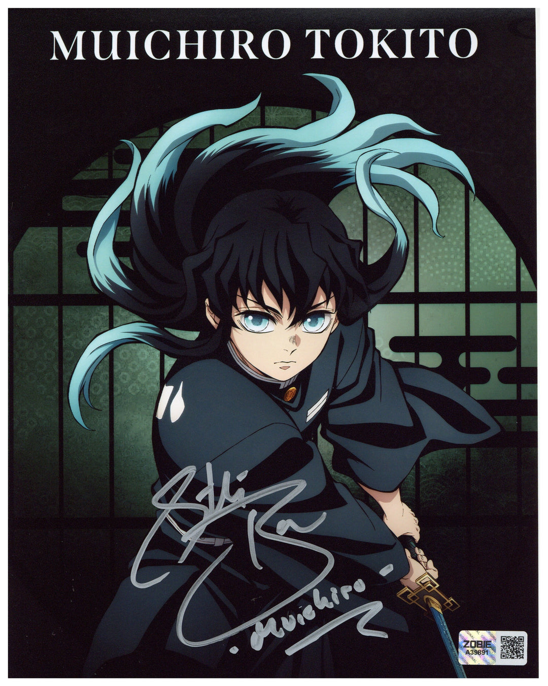 Griffin Burns Signed 8x10 Photo Demon Slayer Muichiro Autographed Zobie COA