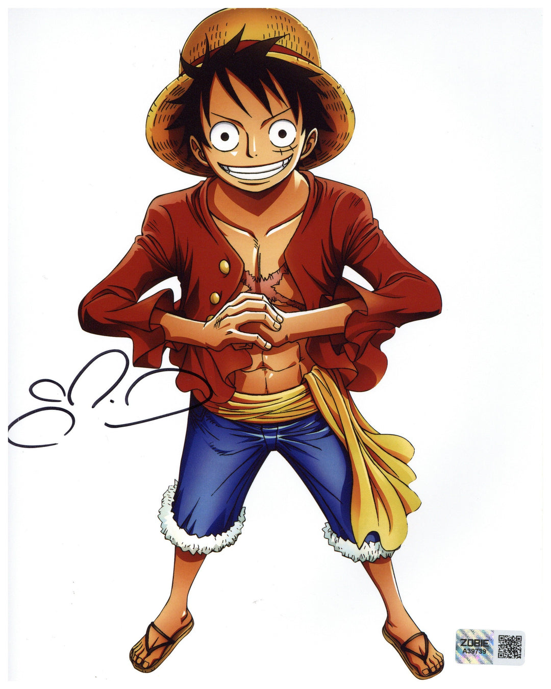 Colleen Clinkenbeard Signed 8x10 Photo One Piece Luffy Autographed Zobie COA 3