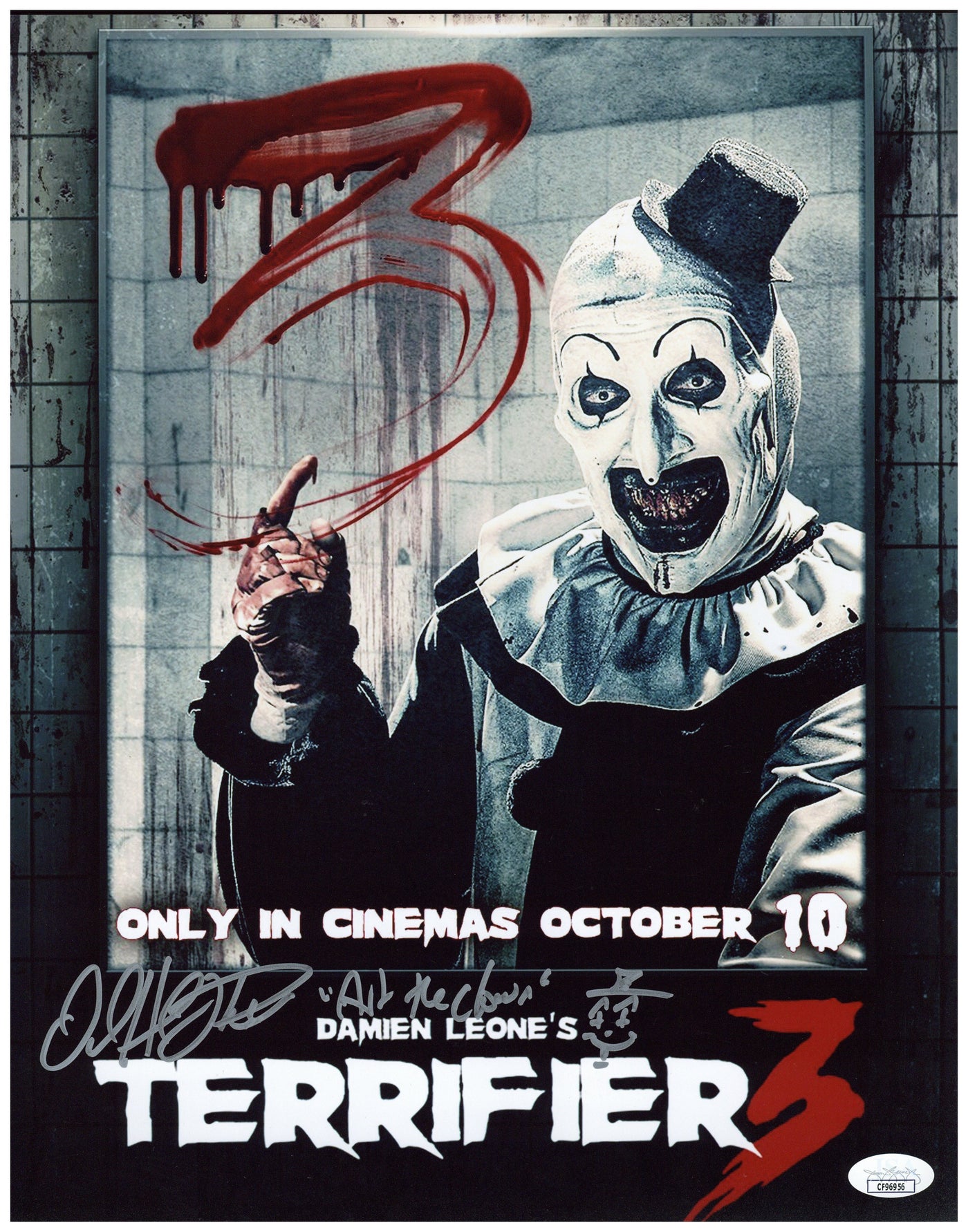 David Howard Thornton Signed 11x14 Photo Terrifier Art Autographed JSA COA