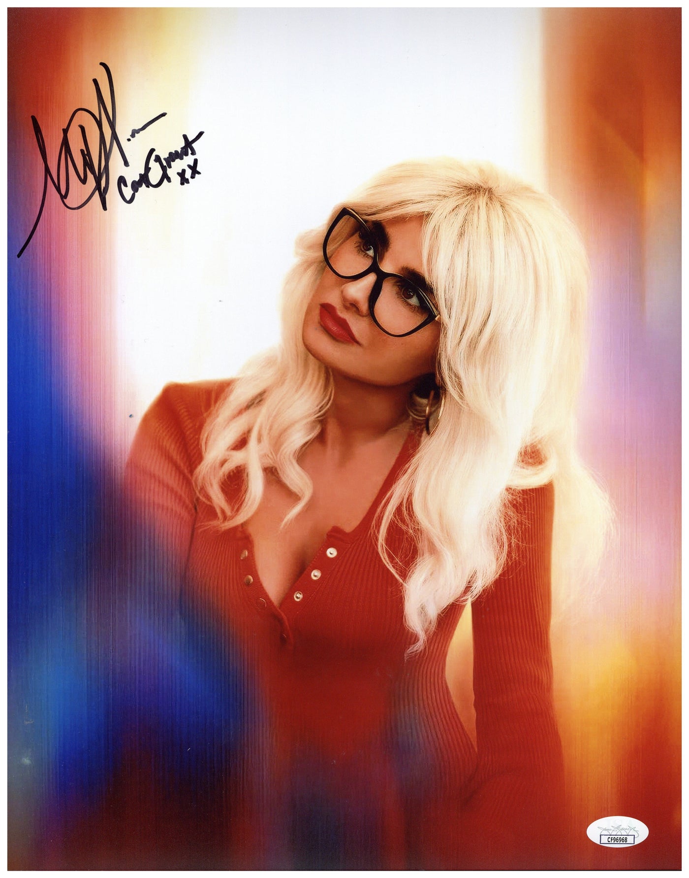 Mikaela Hoover Signed 11x14 Photo Superman Cat Grant Autographed JSA COA