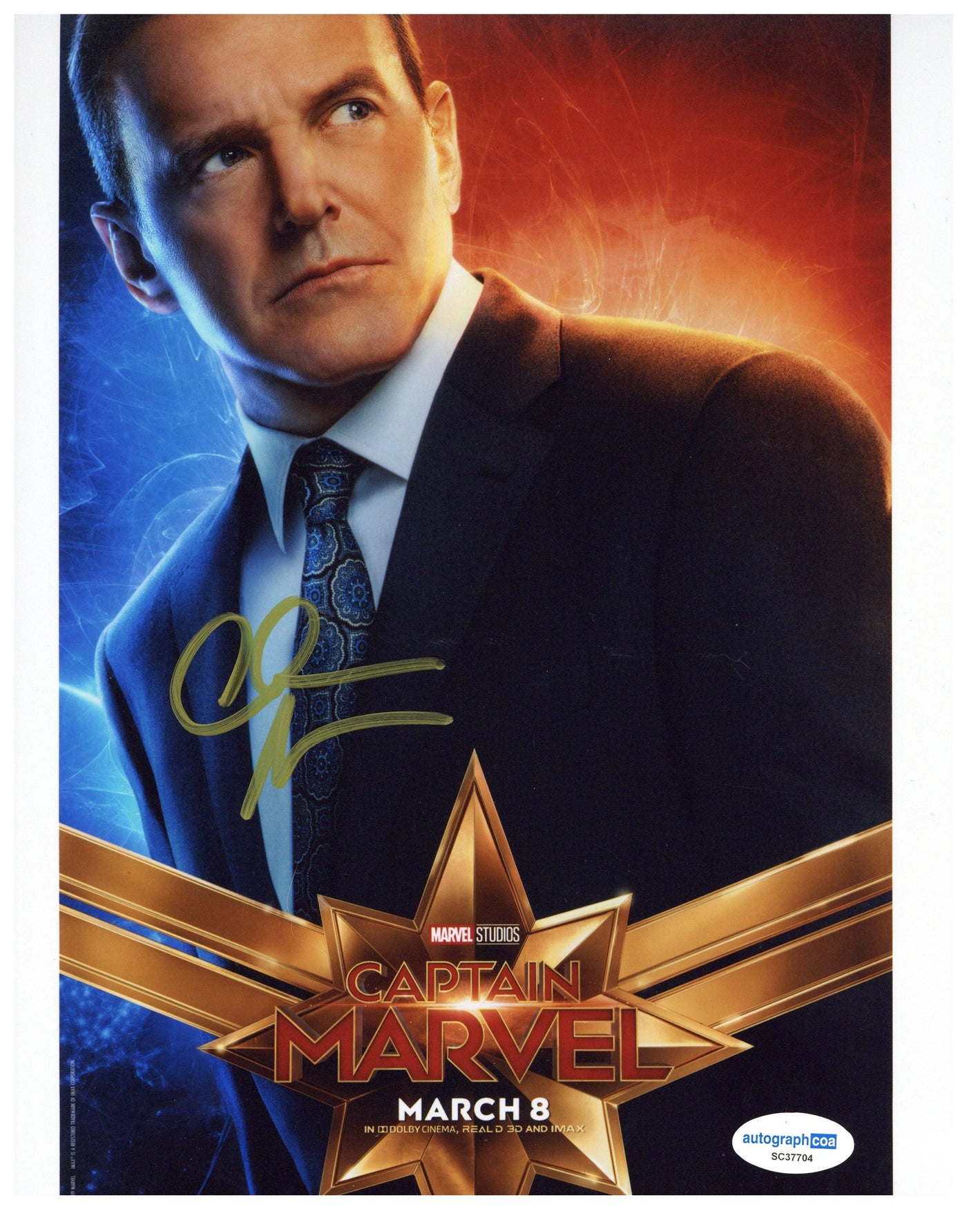 Clark Gregg Signed 8x10 Photo Captain Marvel Authentic Autographed ACOA