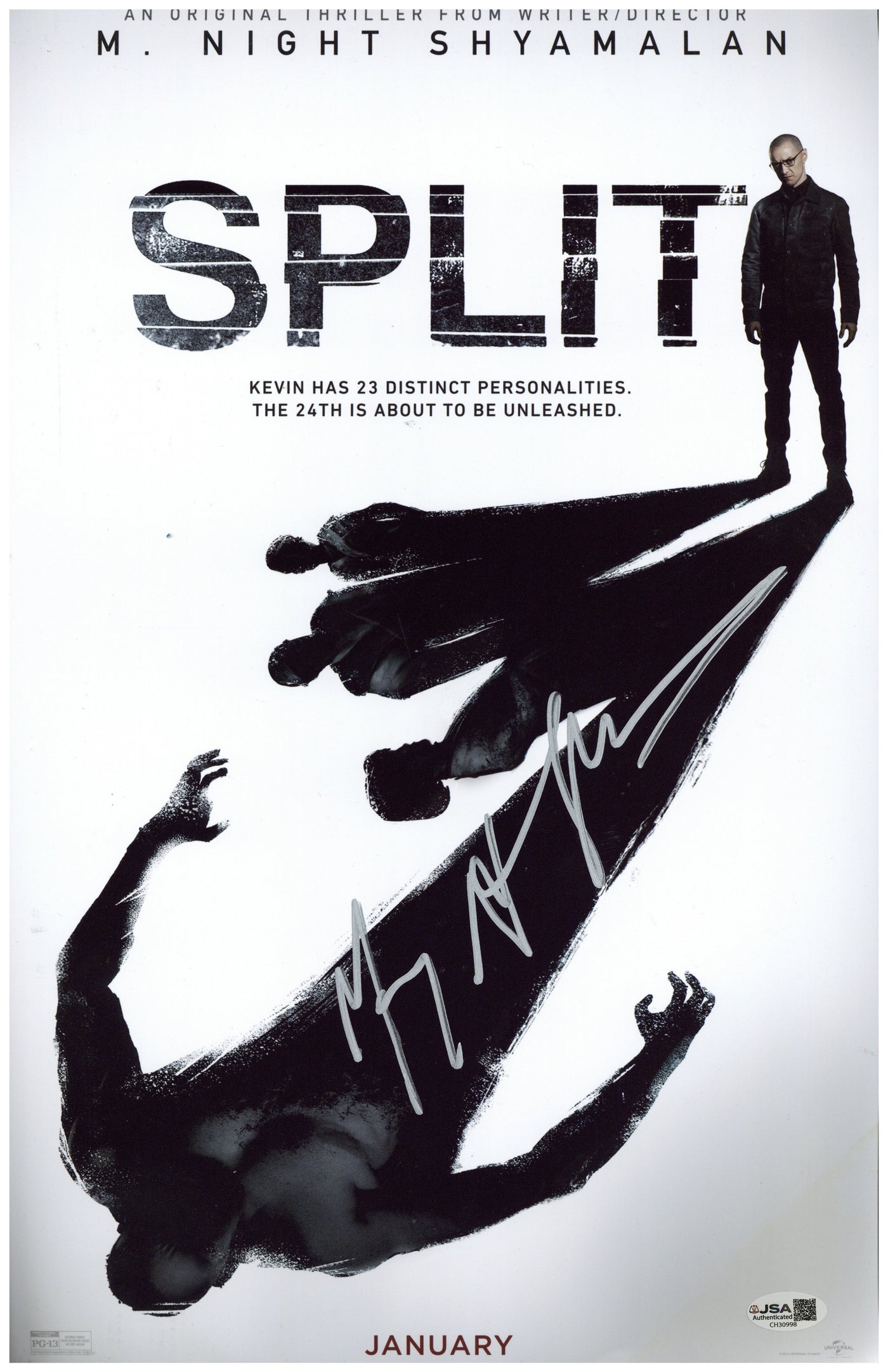 M Night Shyamalan Signed 11x17 Photo Split Autographed JSA COA