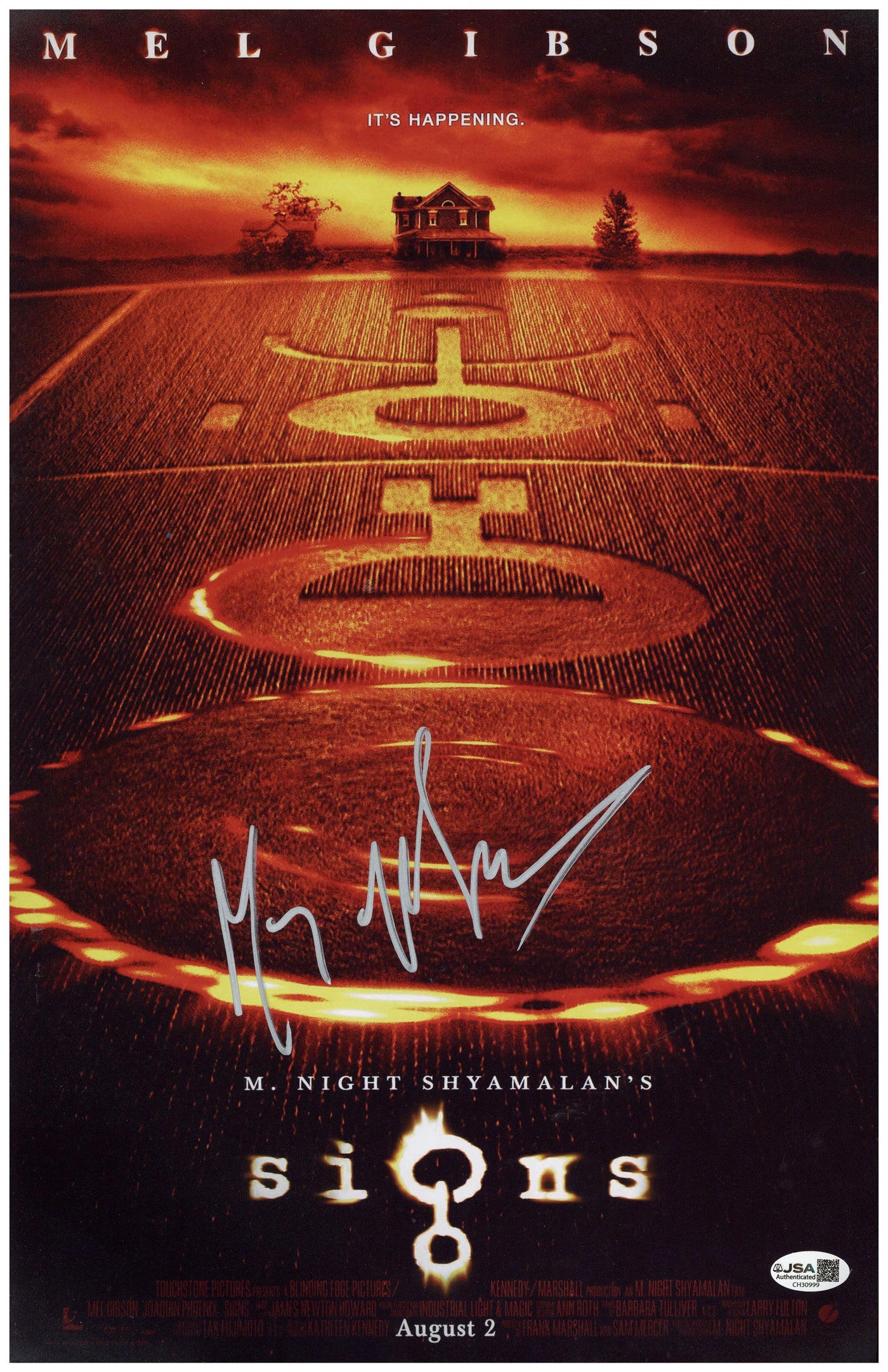 M Night Shyamalan Signed 11x17 Photo Signs Autographed JSA COA