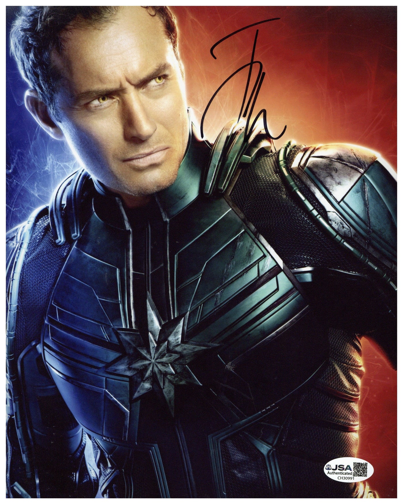 Jude Law Signed 8x10 Photo Captain Marvel Autographed JSA COA