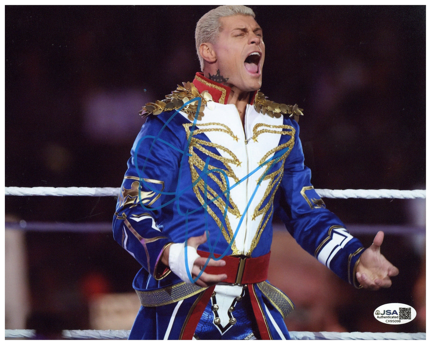 Cody Rhodes Autographed 8X10 Photo WWE Champion Signed JSA COA 6