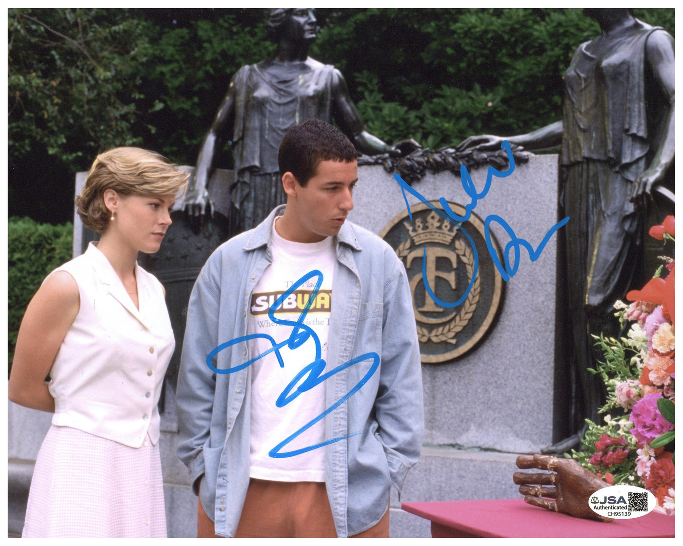 Adam Sandler & Julie Bowen Signed 8x10 Photo Happy Gilmore Autographed JSA COA
