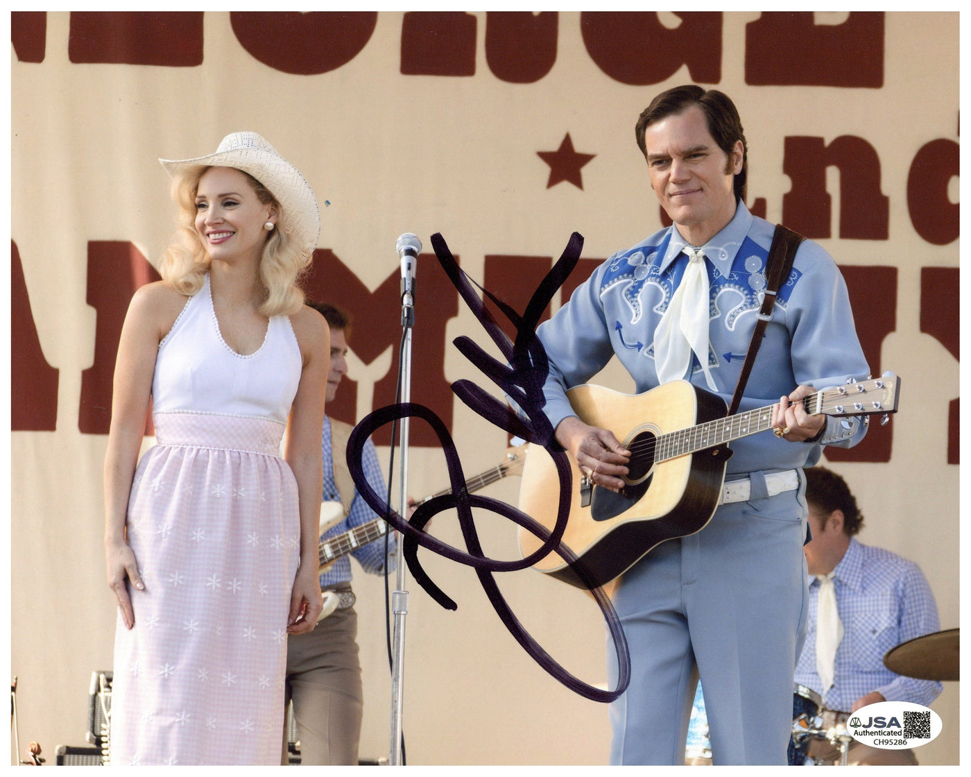 Jessica Chastain Signed 8x10 Photo George & Tammy Autographed JSA COA