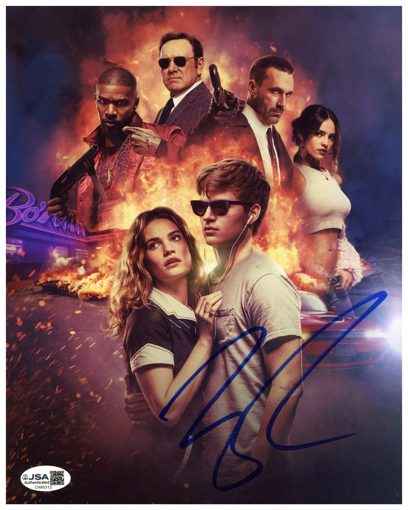Lily James Signed 8x10 Photo Baby Driver Autographed JSA COA