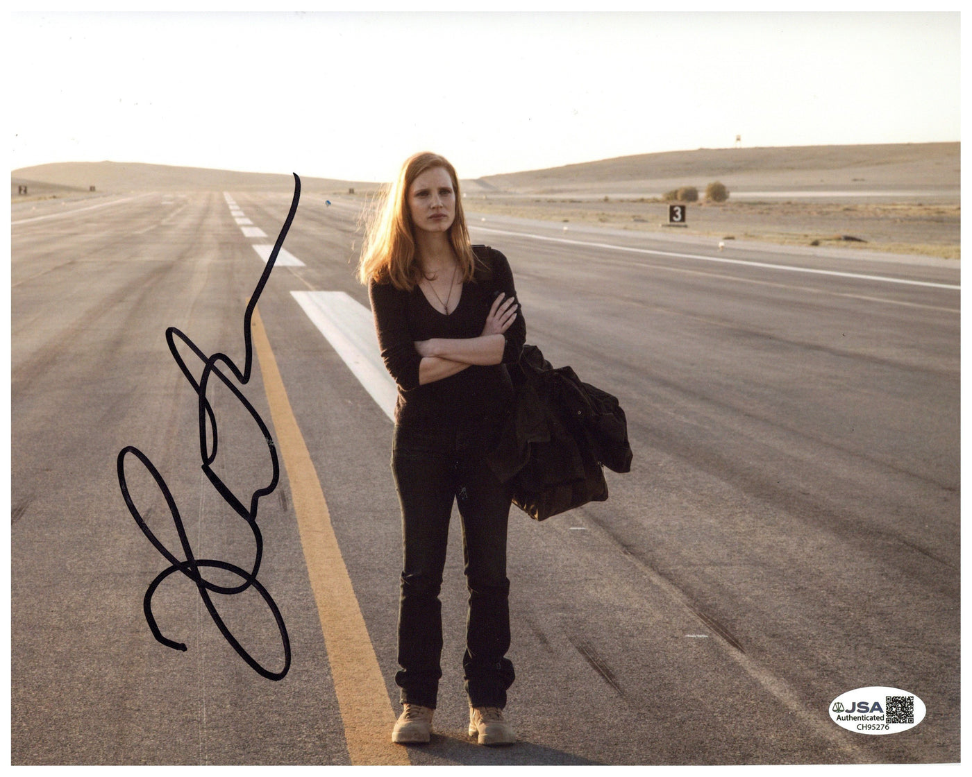 Jessica Chastain Signed 8x10 Photo Zero Dark Thirty Autographed JSA COA