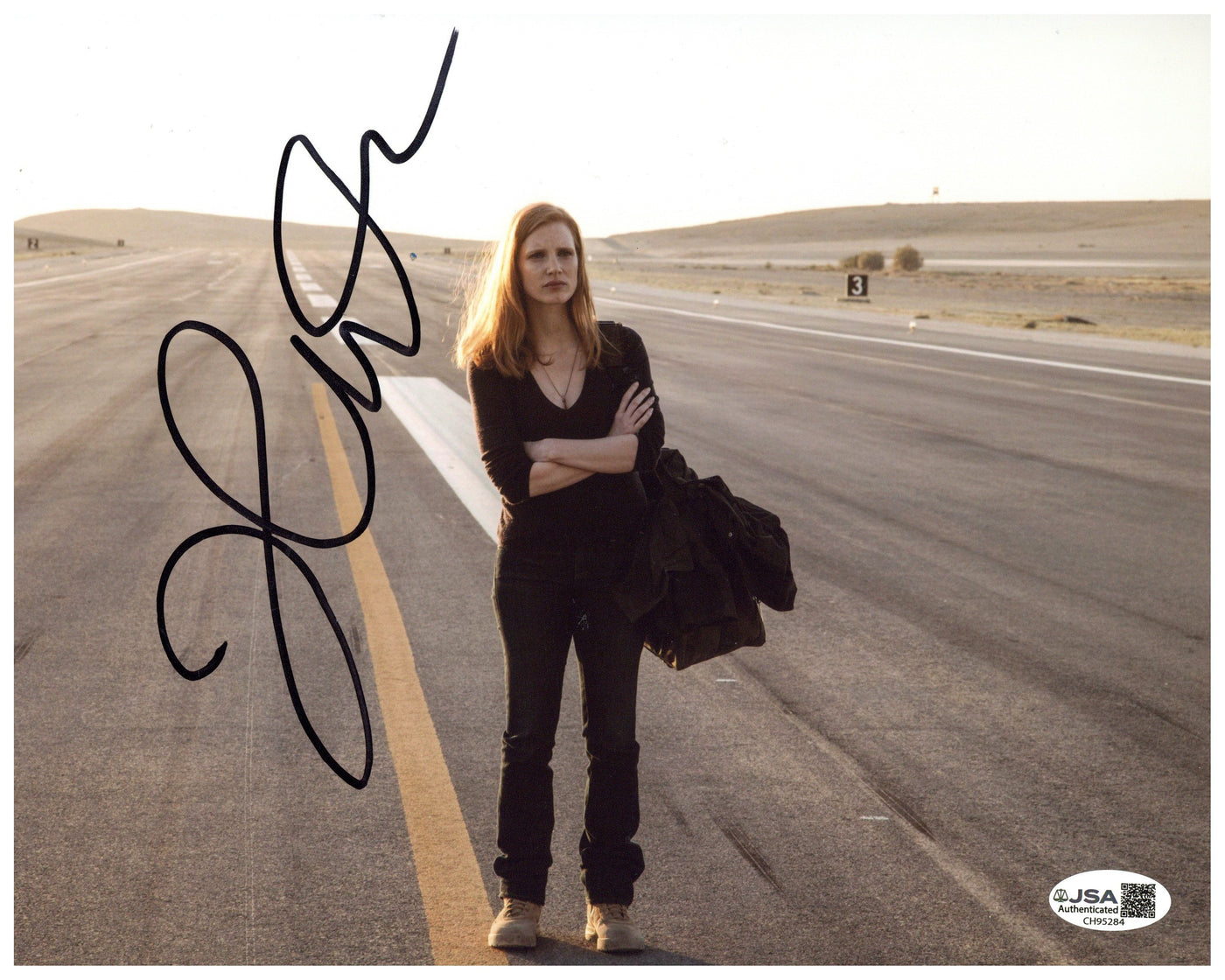 Jessica Chastain Signed 8x10 Photo Zero Dark Thirty Autographed JSA COA
