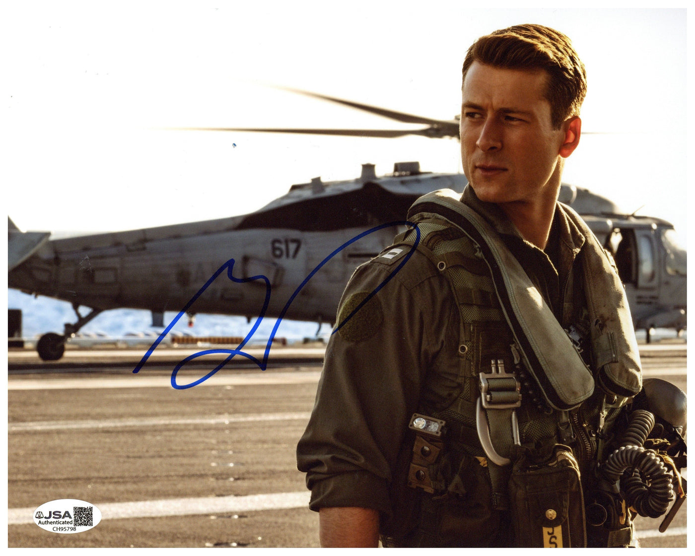 Glen Powell Signed 8x10 Photo Top Gun Hangman Autographed JSA COA #3