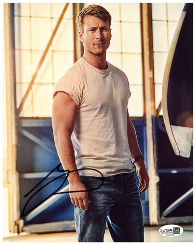 Glen Powell Signed 8x10 Photo Top Gun Hangman Autographed JSA COA #4