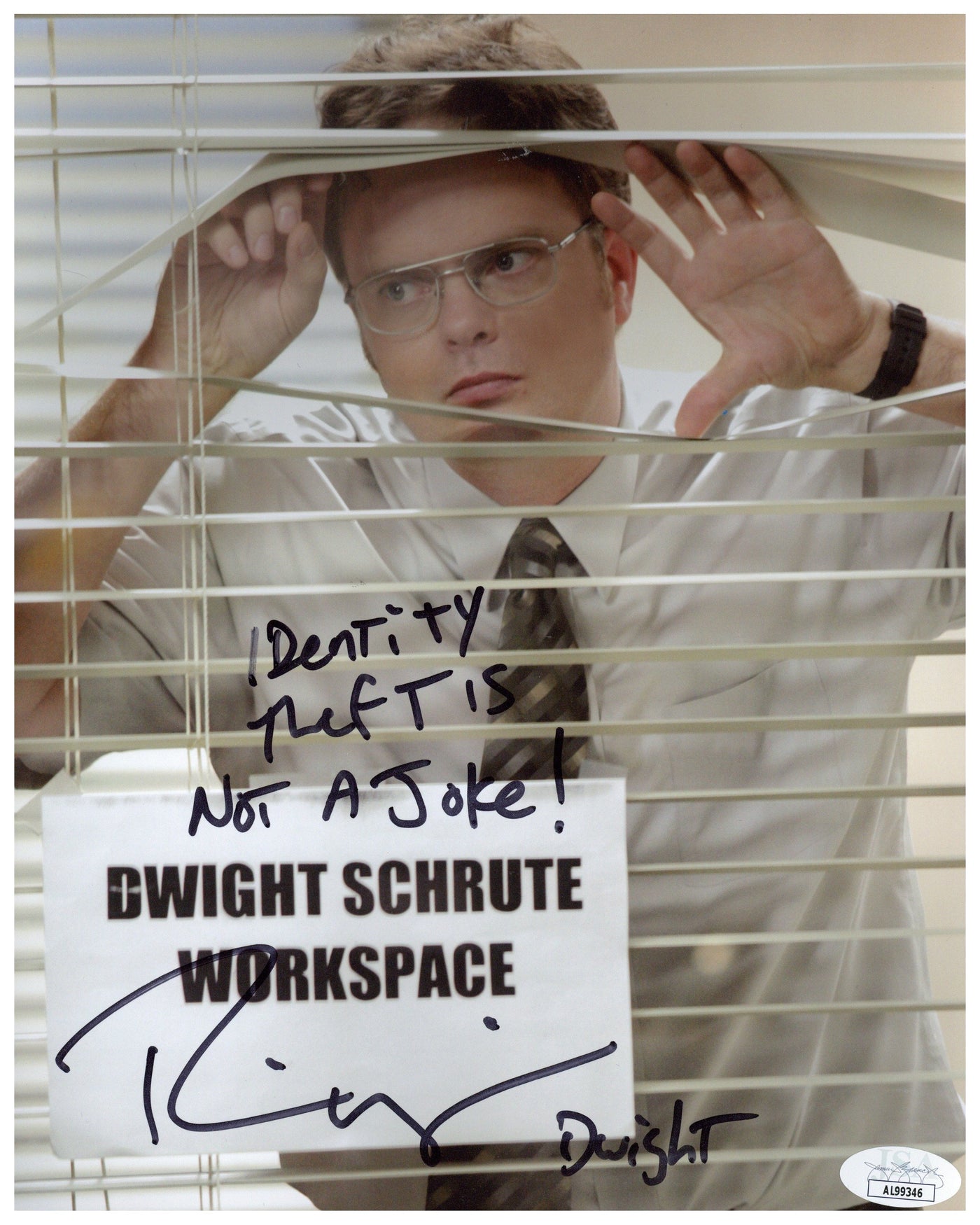 Rainn Wilson Signed 8x10 Photo The Office Dwight Schrute Autographed JSA COA