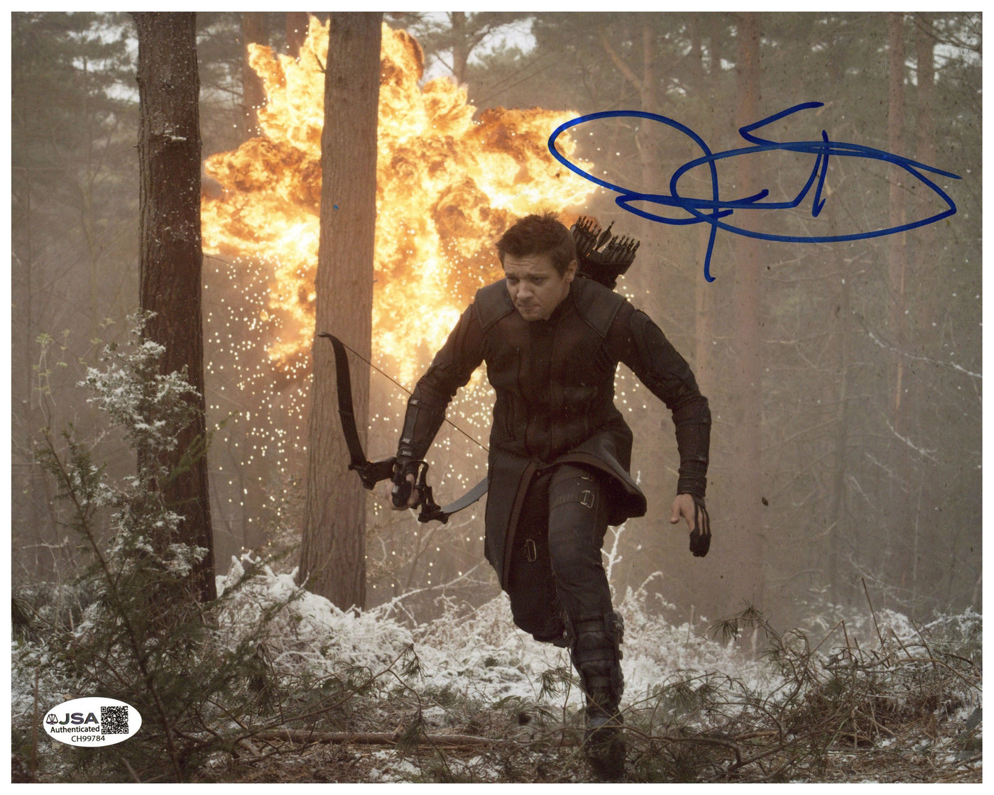 Jeremy Renner Signed 8x10 Photo Marvel Avengers Hawkeye Authentic Autograph JSA COA