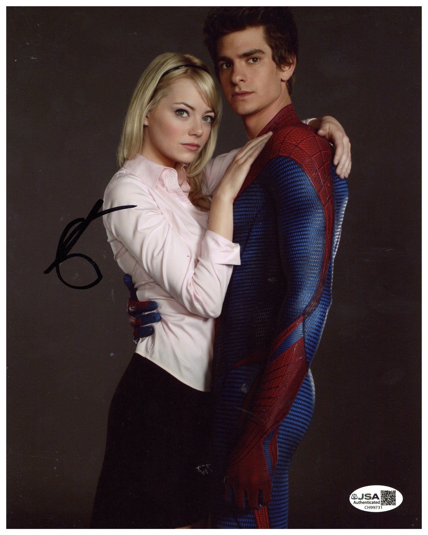 Emma Stone Signed 8x10 Photo Spider-Man Gwen Stacy Autographed JSA COA