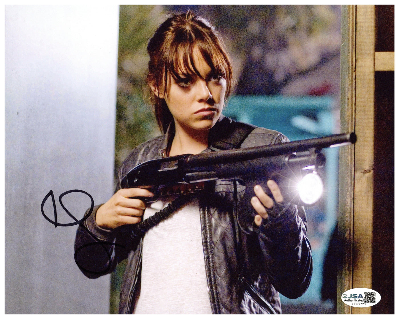 Emma Stone Signed 8x10 Photo Zombieland Autographed JSA COA 2