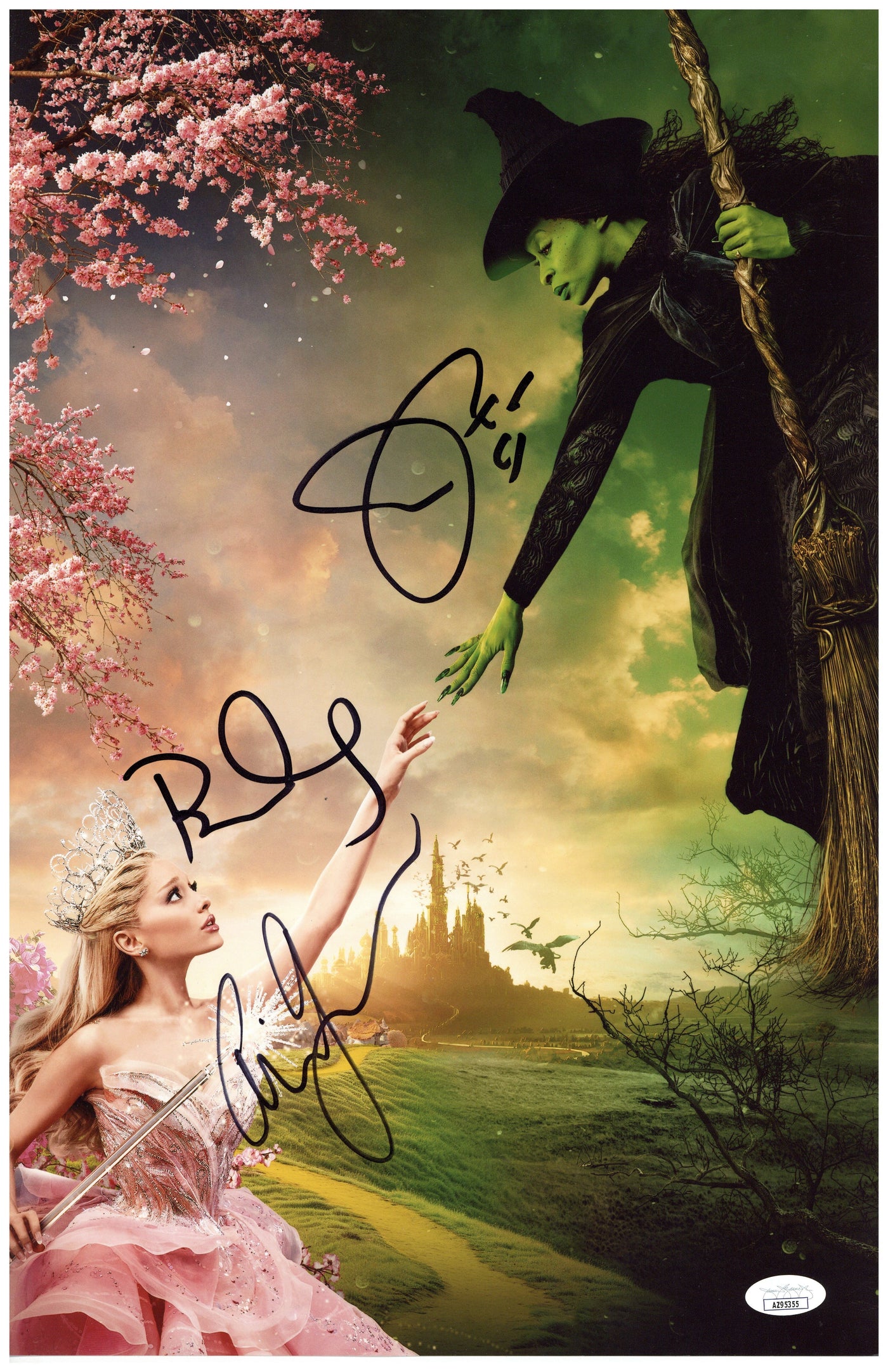 Cynthia Erivo & Ariana Grande Signed 11x17 Photo Wicked Cast Autographed JSA COA