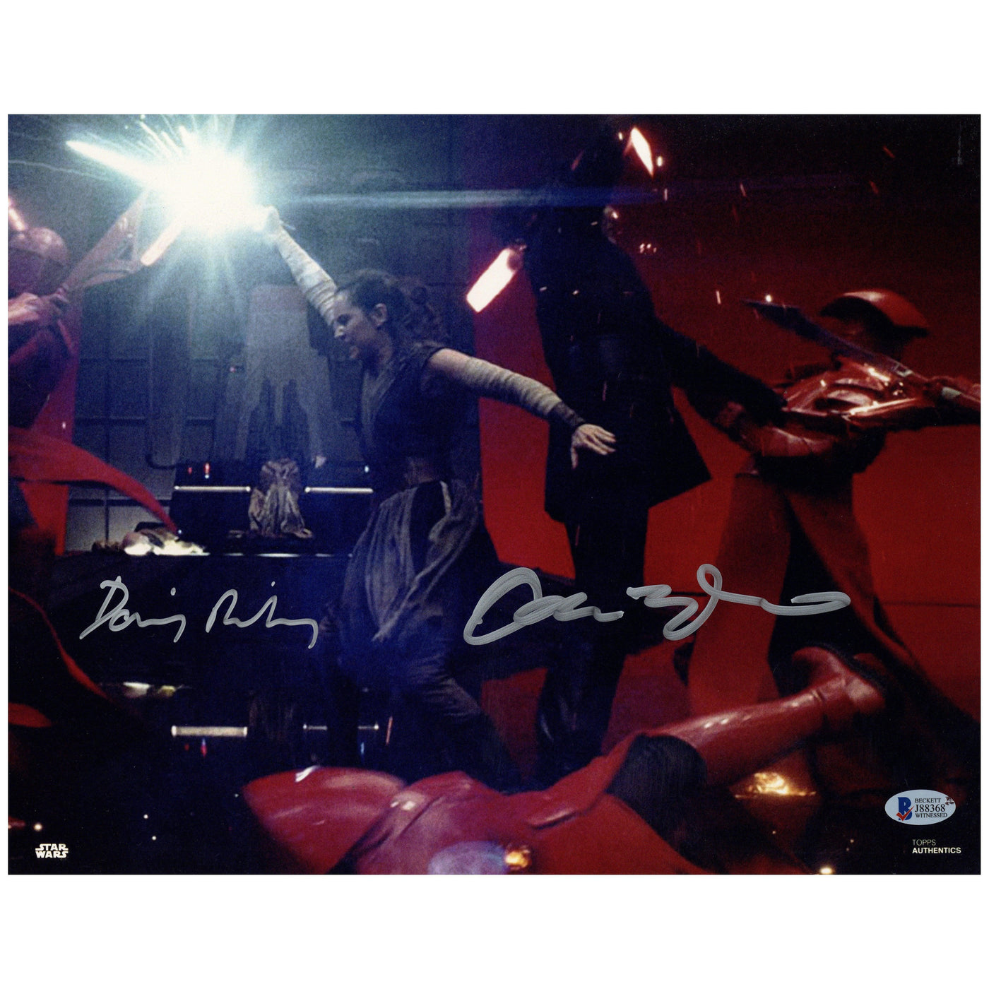 Adam Driver & Daisy Ridley Autographed 11x14 Photo Star Wars Signed BAS COA Z2