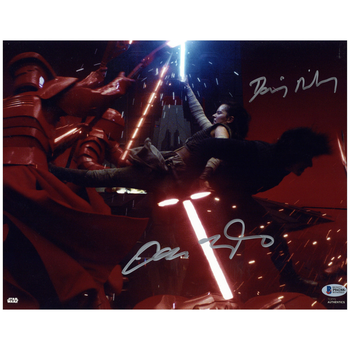 Adam Driver & Daisy Ridley Autographed 11x14 Photo Star Wars Signed BAS COA Z3